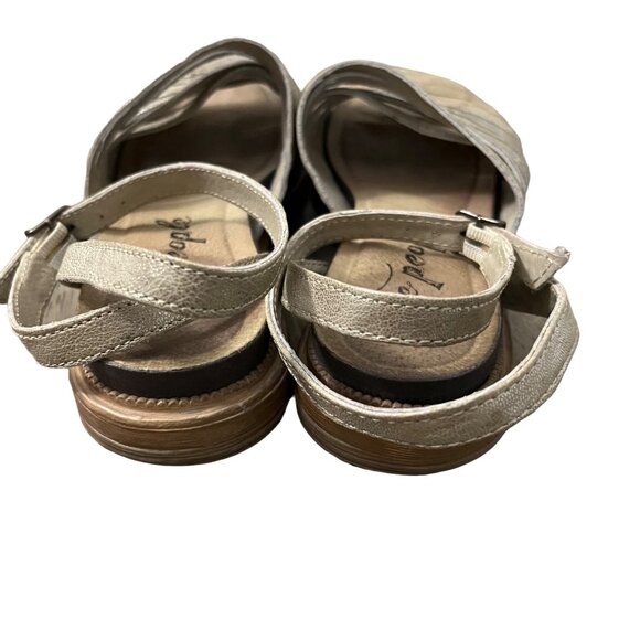 Free People Taupe Metallic Sandals Size 7 EU 37